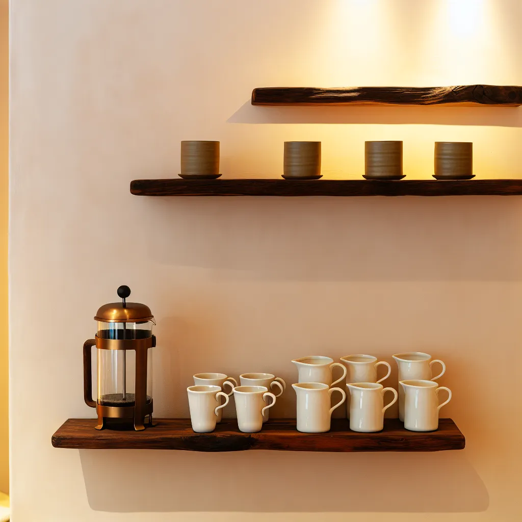Compact coffee and tea station in a small kitchen