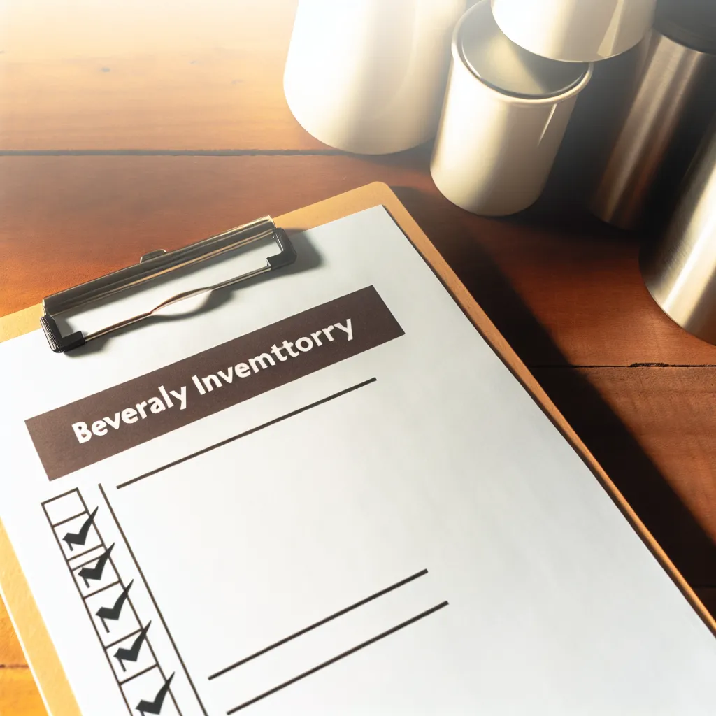 Monthly beverage inventory checklist