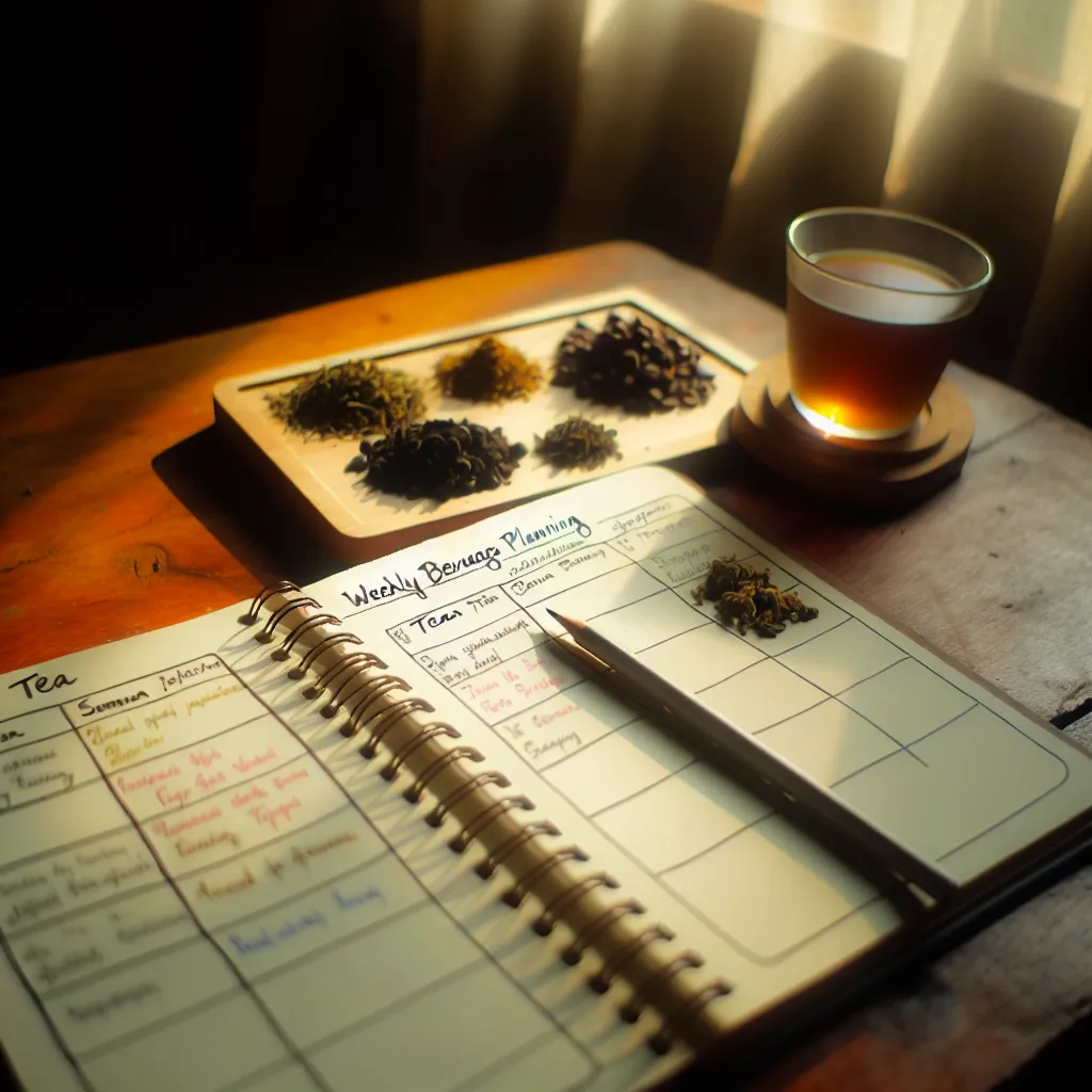 Weekly beverage planning notebook